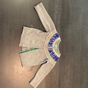 Hanna Anderson floral embroidered sweater 100